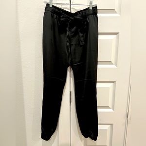Rachel Zoe Black Satin Jogger Pants